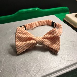 Orange Seersucker Bow Tie